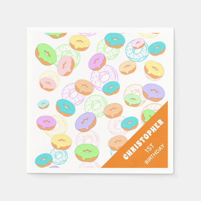 Iced Donuts Paper Napkin Serviette (Vorderseite)