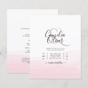 Iced Pink Ombre Wedite Invite