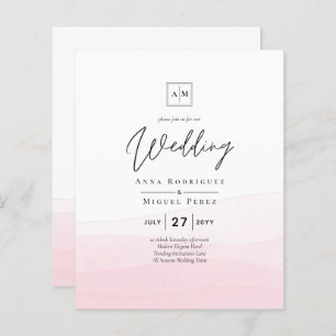 Iced Pink Ombre Wedite Invite