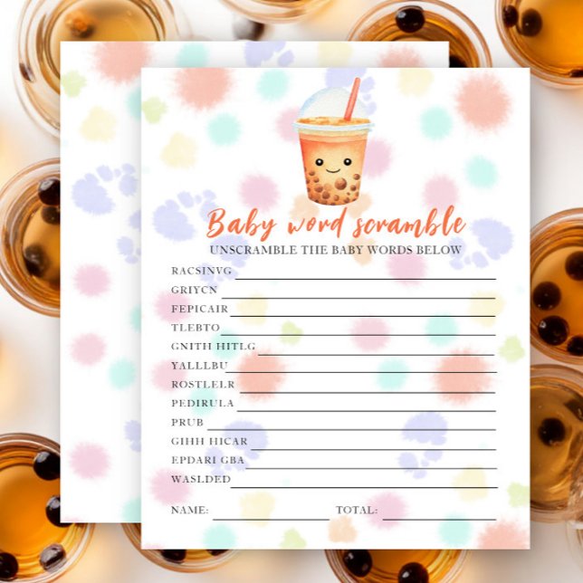 Iced Tea baby shower - Baby Word Scramble (Von Creator hochgeladen)