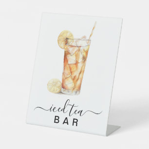 Iced Tee Bar Party Sign Sockelschild