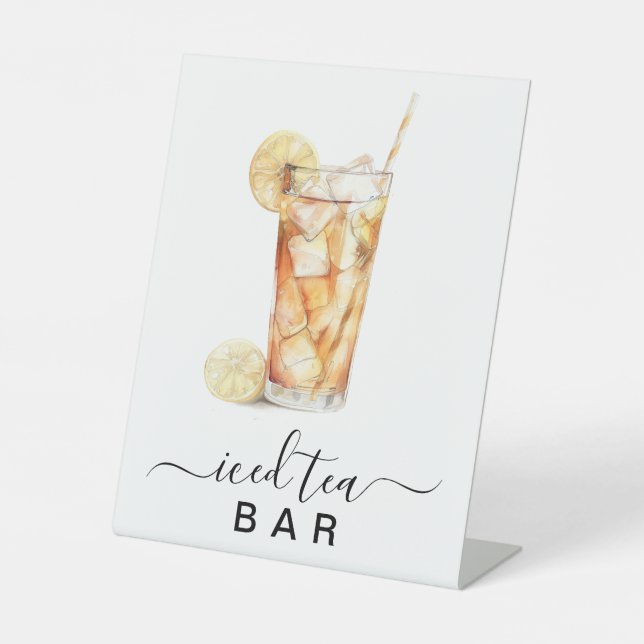 Iced Tee Bar Party Sign Sockelschild (Vorderseite)