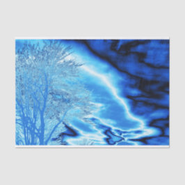 Iced Winter Tree Cobalt Blue Sky Seidenpapier