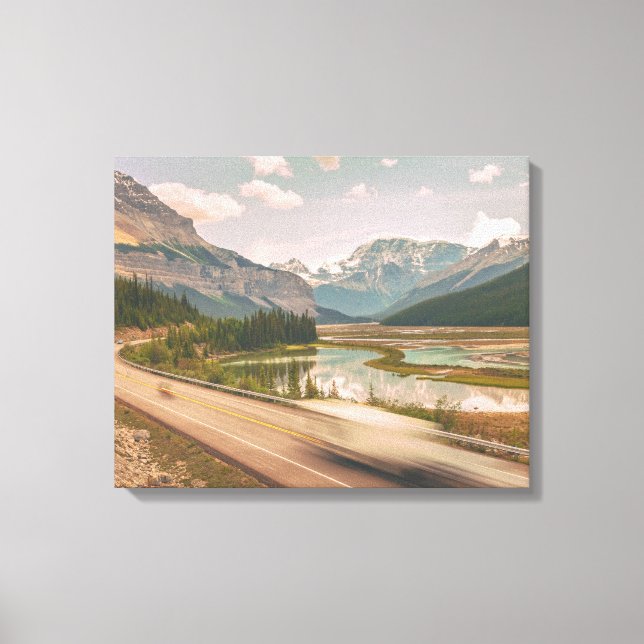 Icefield Parkway Road Leinwanddruck (Vorderseite)