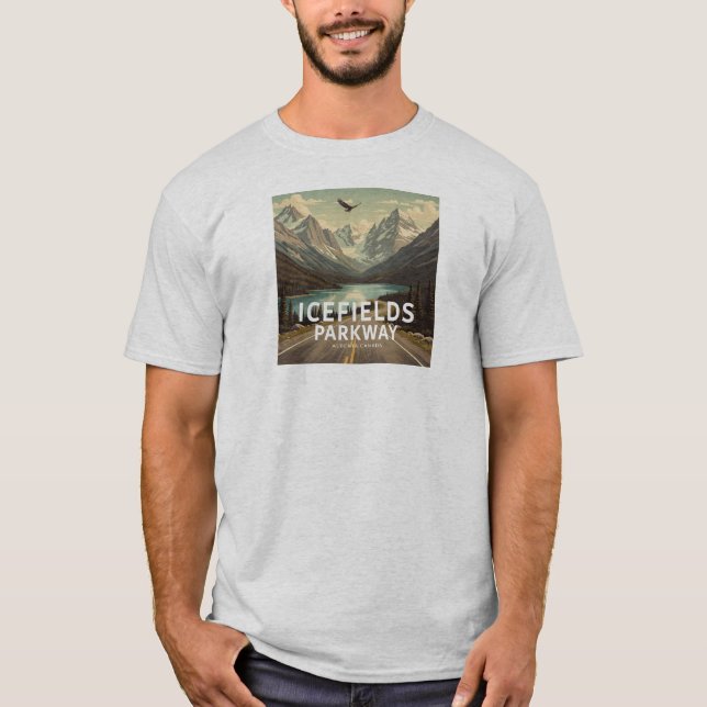 Icefields Parkway Alberta Canada Eagle T-Shirt (Vorderseite)