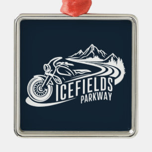 Icefields Parkway Alberta Canada Motorrad Ornament Aus Metall