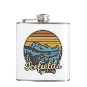 Icefields Parkway Alberta Canada Retro Flachmann