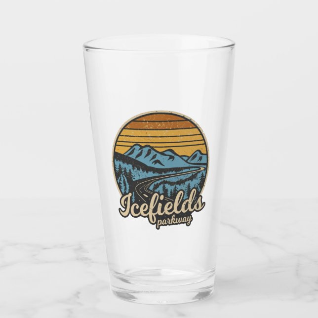 Icefields Parkway Alberta Canada Retro Glas (Vorderseite)