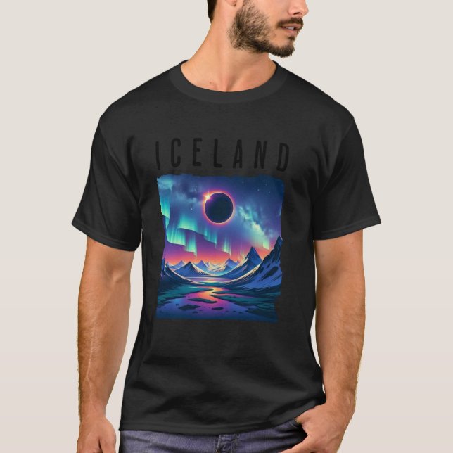 Iceland Eclipse 2026 August 12 Total Solar Eclipse T-Shirt (Vorderseite)
