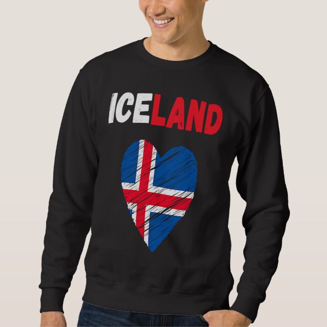 Iceland Flag Holiday Iceland Heart Icelander Flag Sweatshirt (Vorderseite)