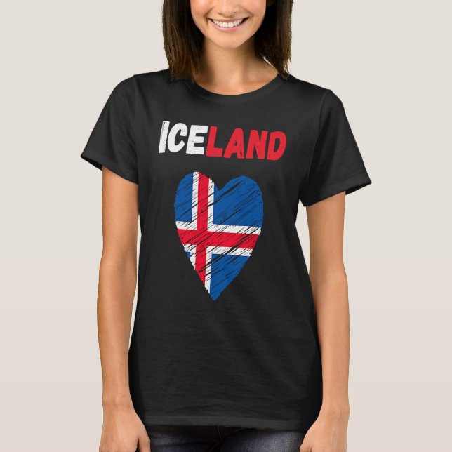 Iceland Flag Holiday Iceland Heart Icelander Flag T-Shirt (Vorderseite)