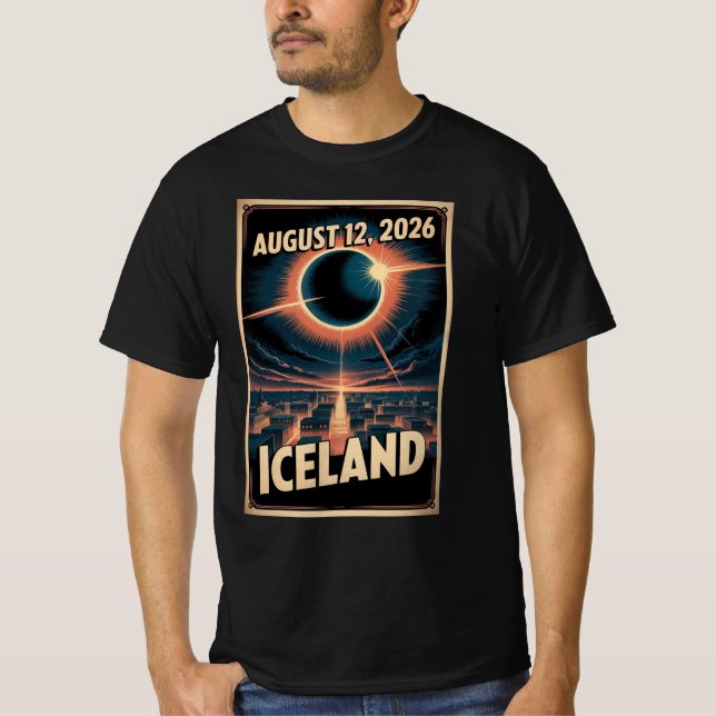 Iceland Solar Eclipse 2026 Shirt Reykjavik Group (Vorderseite)