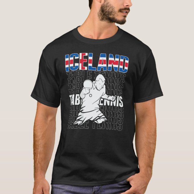 Iceland Table Tennis  Support Icelandic Ping Pong  T-Shirt (Vorderseite)