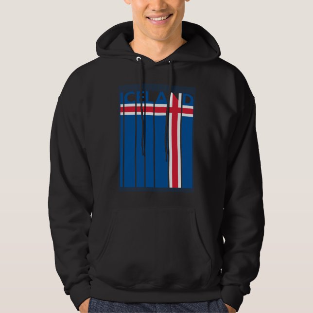 Iceland Vintage Icelandic Flag Vacation Hoodie (Vorderseite)