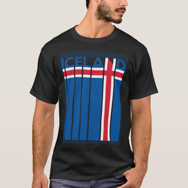 Iceland Vintage Icelandic Flag Vacation T-Shirt (Vorderseite)