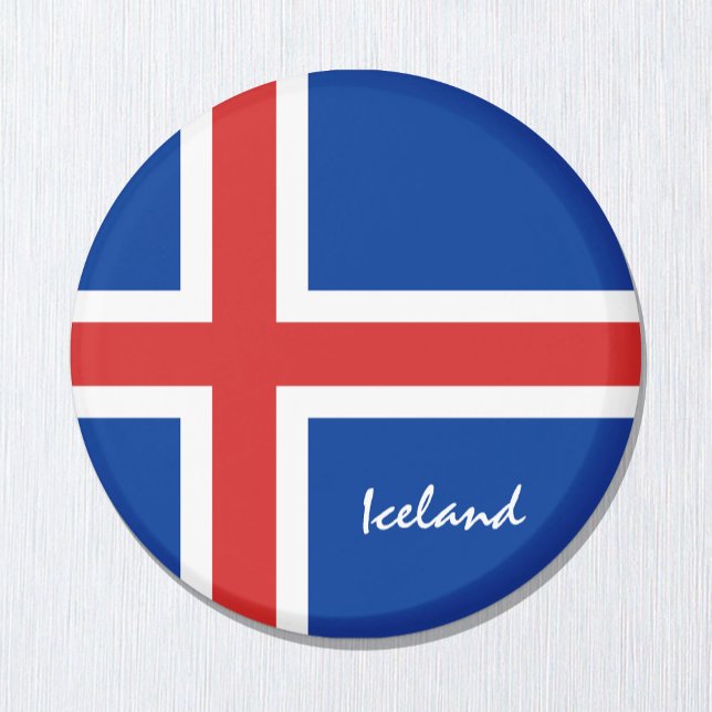 Icelandic flag & Iceland - travel/sports fans Magnet (Von Creator hochgeladen)