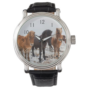 Icelandic Horse during winter on Iceland Armbanduhr