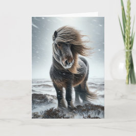 Icelandic Horse In its Element Holiday Card Feiertagskarte