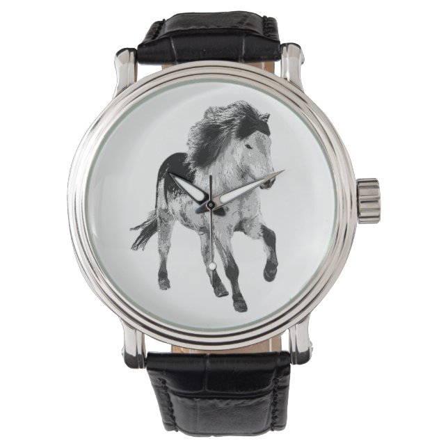 Icelandic horse in motion armbanduhr (Vorderseite)