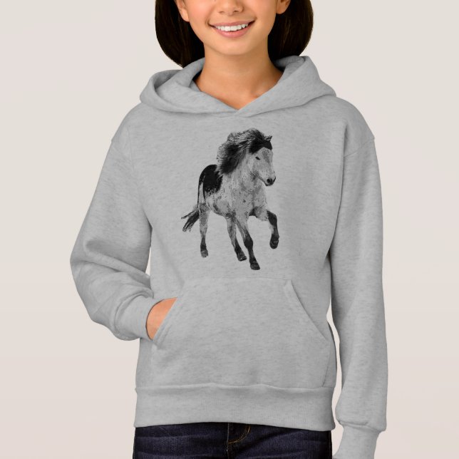Icelandic horse in motion hoodie (Vorderseite)