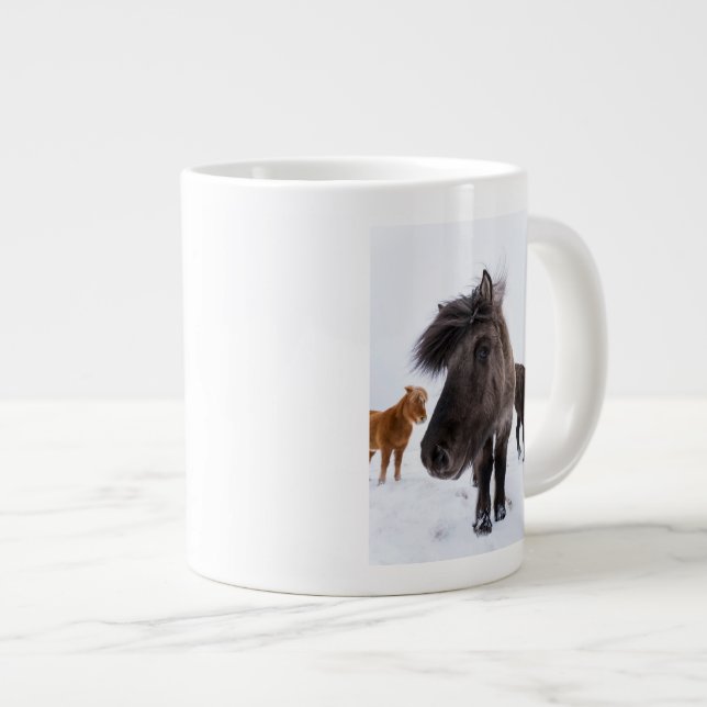 Icelandic Horse portrait Jumbo-Tasse (Vorderseite Rechts)