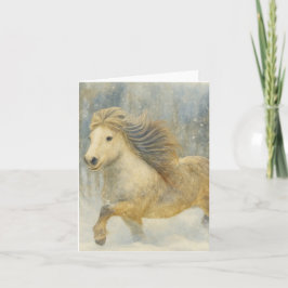 Icelandic Horse Winter Scene Card Feiertagskarte