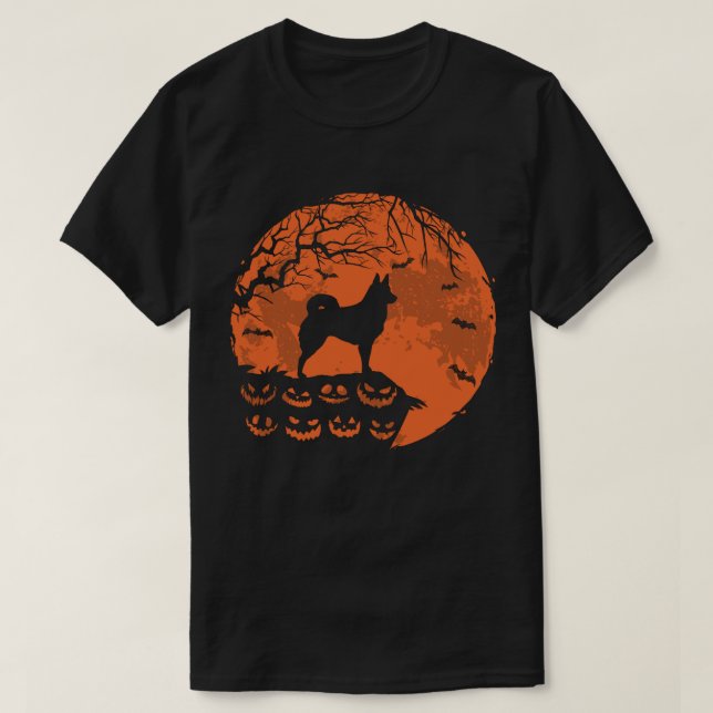 Icelandic Sheepdo And Moon Halloween Dog Lover T-Shirt (Design vorne)