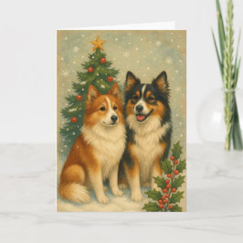 Icelandic Sheepdog Christmas Card Feiertagskarte