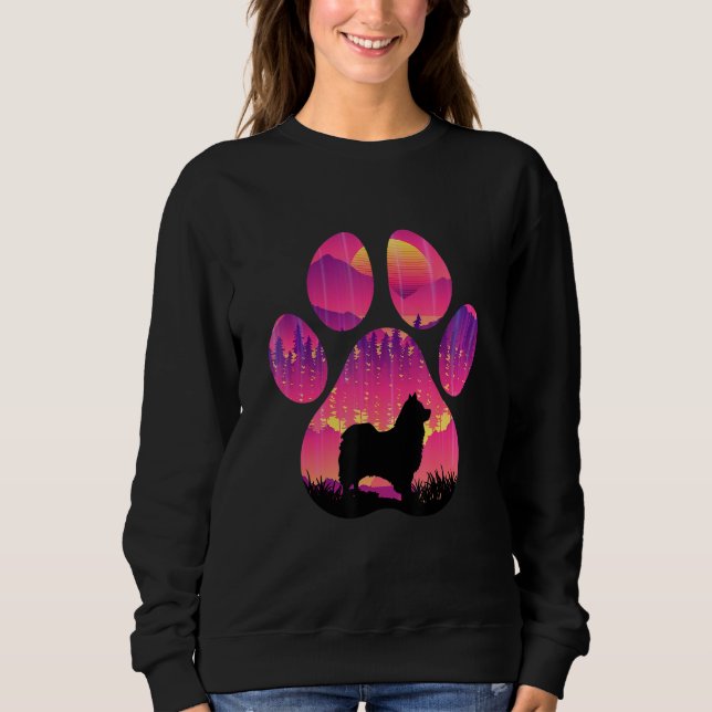 Icelandic Sheepdog Paw Mom Dad Dog  Women Men Sweatshirt (Vorderseite)