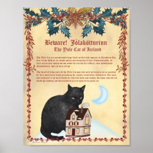 ICELANDIC WEIHNACHTEN CAT Legend of Jólakötturinn Poster
