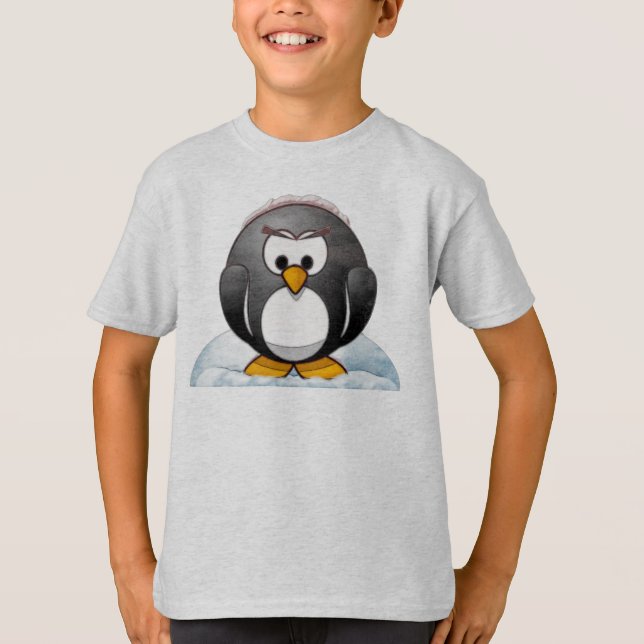 Icey Penguin Cartoon T-Shirt (Vorderseite)