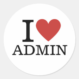 Ich ❤️ Admin (für Mitarbeiter) CUSTOM Runder Aufkleber