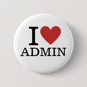 Ich ❤️ Admin (für Mitarbeiter) INDIVIDUELLE Pins Button