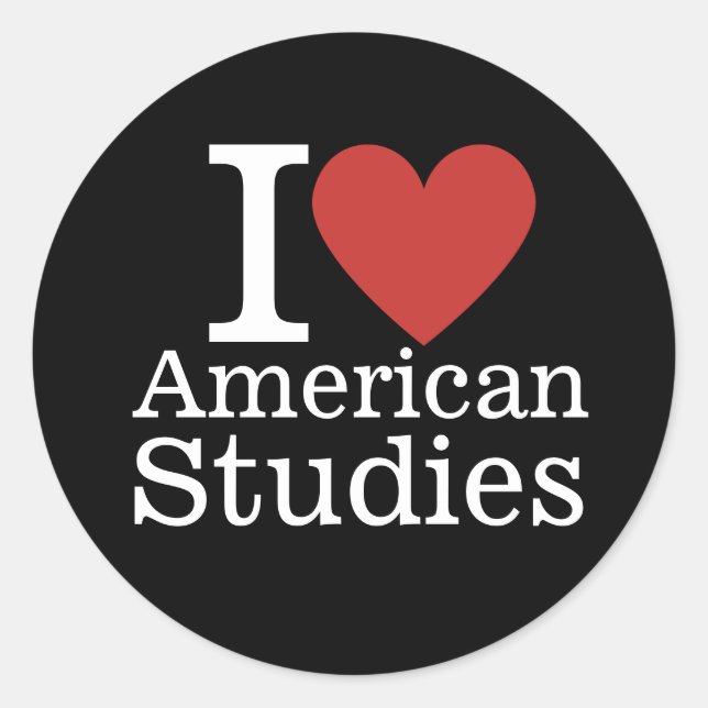 Ich ❤️ American Students/Faculty CUSTOM Runder Aufkleber (Vorderseite)