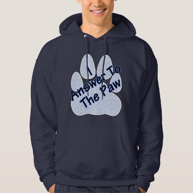 Ich antworte auf die Paw-Männerhutte Hoodie (Vorderseite)