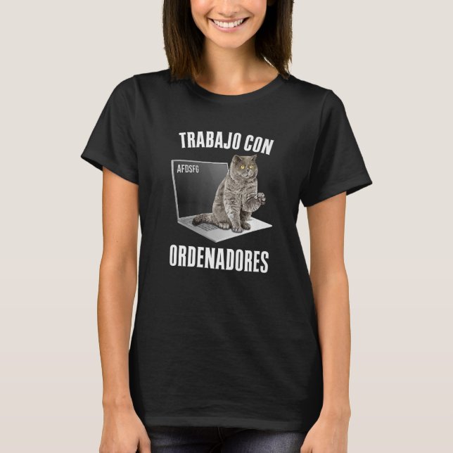 Ich arbeite an Computerkatzenbesitzer 2 T-Shirt (Vorderseite)
