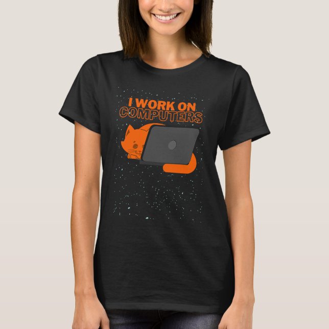 Ich arbeite an Computern, kann ich programmieren T-Shirt (Vorderseite)