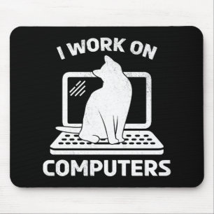 Ich Arbeite An Computern Lustige Katzenliebhaberin Mousepad