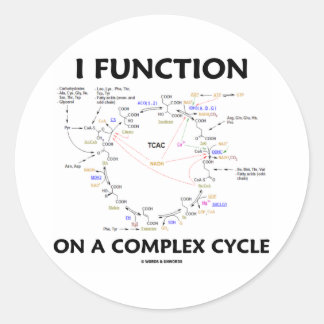 Ich arbeite auf einem komplexen Zyklus (Krebs Cycl Runder Aufkleber