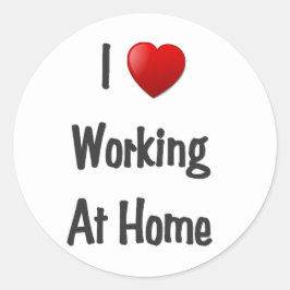 Ich arbeite bei Zuhause Runder Aufkleber