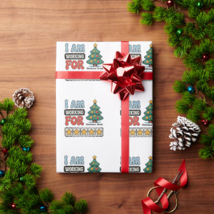 Ich arbeite für den Weihnachtsferien-Winter Geschenkpapier