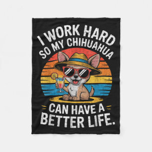 Ich arbeite hart, damit mein Chihuahua-Hund ein be Fleecedecke