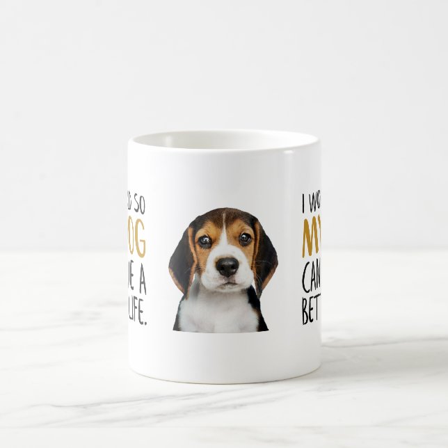 Ich arbeite hart, damit mein Hund ein besseres Leb Kaffeetasse (Mittel)