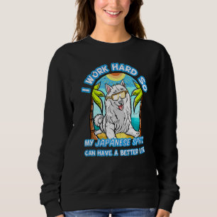 Ich arbeite hart, damit mein japanischer Spitz bes Sweatshirt