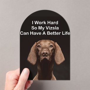 Ich arbeite hart, damit mein Vizsla ein besseres L Acryleinladungen
