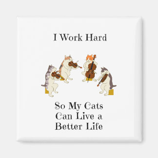 Ich arbeite hart, damit meine Katzen besser leben  Magnet