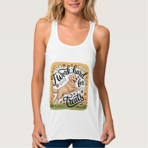 Ich arbeite hart für Leckereien Funny Golden Retri Tank Top