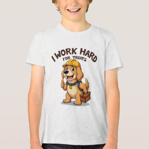 Ich arbeite hart für Leckereien Funny Golden Retri Tri-Blend Shirt