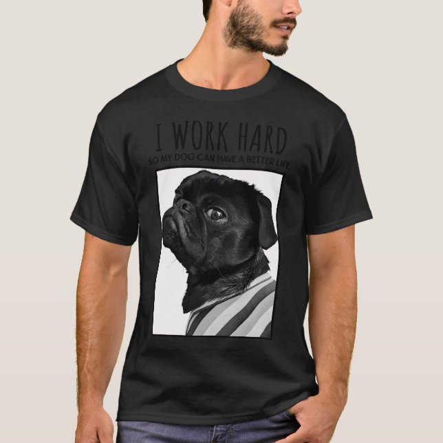 Ich arbeite hart T-Shirt (Vorderseite)