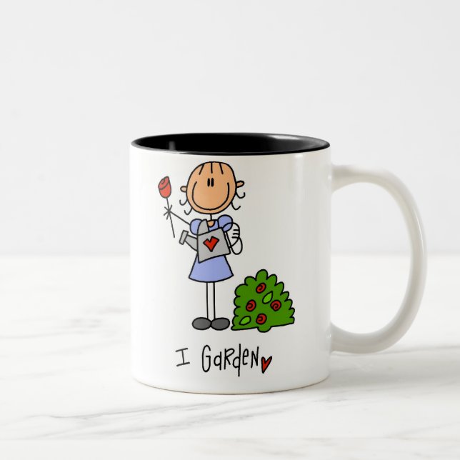 Ich arbeite im Garten Zweifarbige Tasse (Rechts)